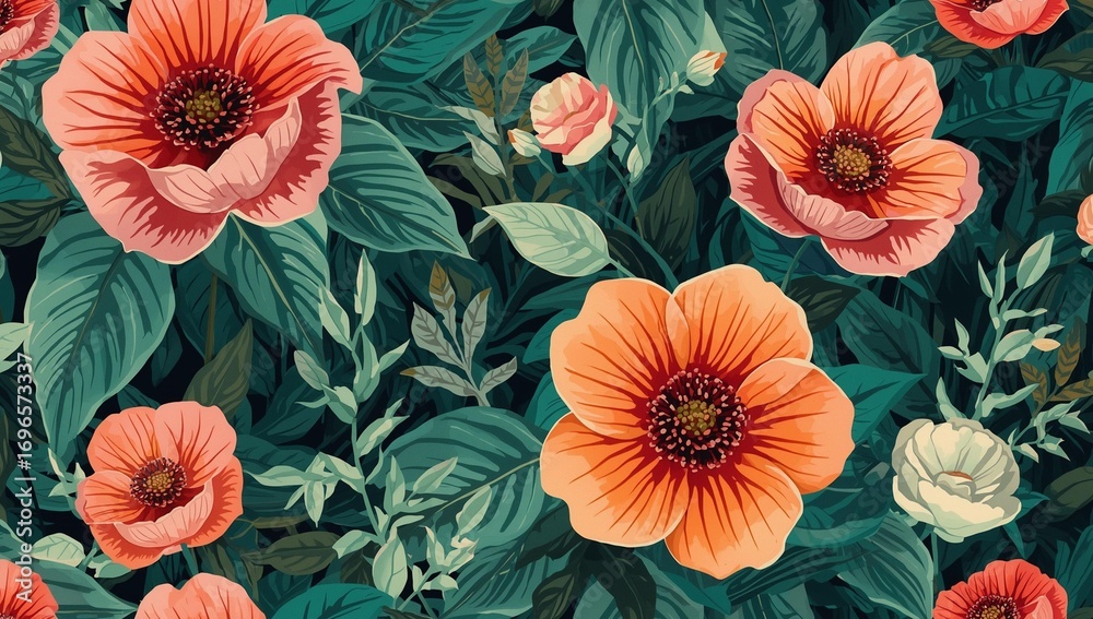 custom made wallpaper toronto digitalseamless pattern with poppies