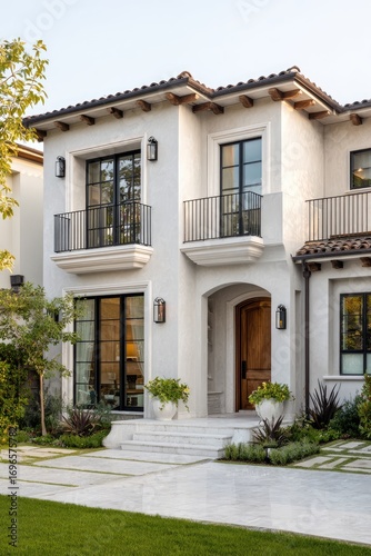 Modern Spanish-style home facade
