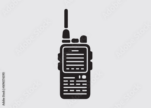 Black walkie-talkie vector icon, vector silhouette