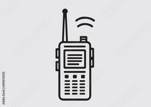 Black walkie-talkie vector icon, vector silhouette