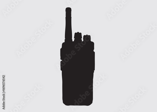 Black walkie-talkie vector icon, vector silhouette
