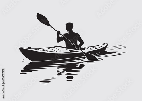 Black woman canoe plate vector icon, vector silhouette