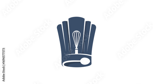 Culinary Emblem: A stylized chef's hat logo incorporating a whisk, symbolising creativity and precision in food preparation