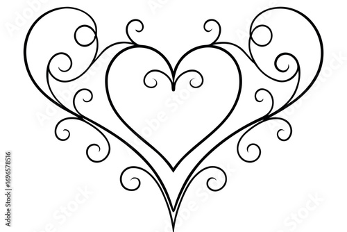 Intricate Heart Design A Symbol of Love and Artistic Flourishes