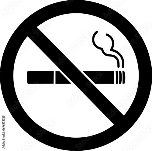 No smoking symbol prohibition silhouette vector illustration