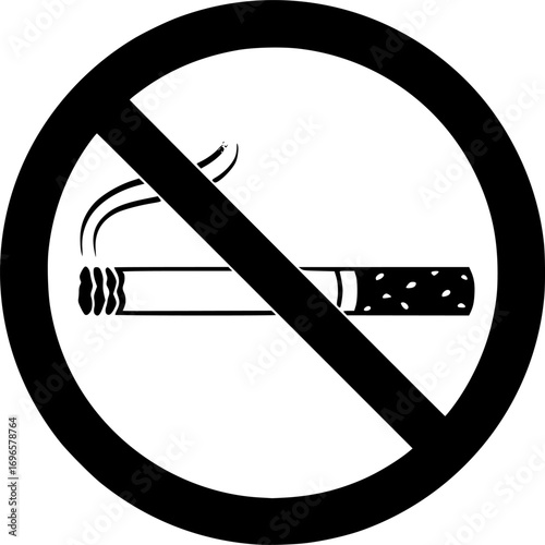 No smoking symbol prohibition silhouette vector illustration
