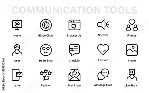 Content creation professional line icon set with modern outline vector illustrations of blogs, podcasts, video channels, and interactive digital platforms