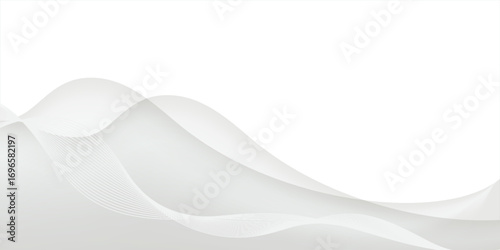 Gray and white background of waves vector