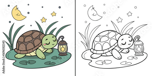 Vector drawing of funny insect and a cartoon snail on a leaf with colorful flowers