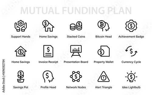 Capital and Finance Modern Line Icon Pack. Professional outline vector set for money, investments, assets, business, and global economy