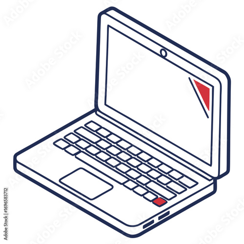 laptop on white background