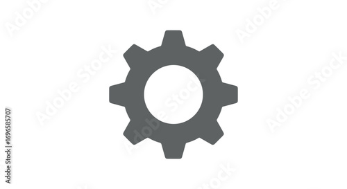 Isolated cogwheel illustration symbolizing process automation, development, and maintenance icon over a pristine white background for visual clarity