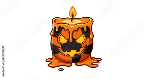 Halloween candle spooky jack o lantern holiday decoration festive october celebration trick or treat design on transparent background