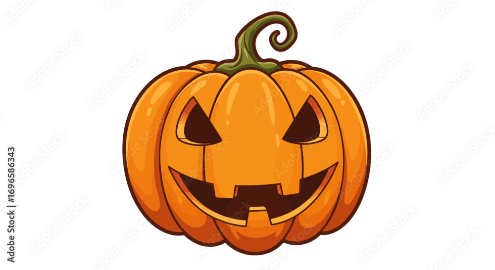 Fototapeta premium Halloween pumpkin jack o lantern spooky carving autumn holiday october celebration festive season design on transparent background