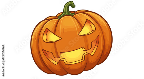 Halloween pumpkin jack o lantern spooky carving autumn holiday october festive decoration design graphic art on transparent background