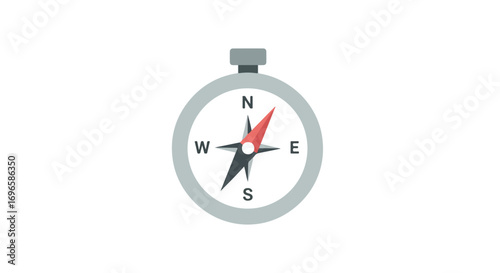 Stylish navigation tool featuring directional indicator needle against a stark white backdrop promoting a sense of exploration and precision