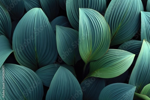 Wallpaper Mural Close-up view of overlapping leaves with intricate veins. Torontodigital.ca