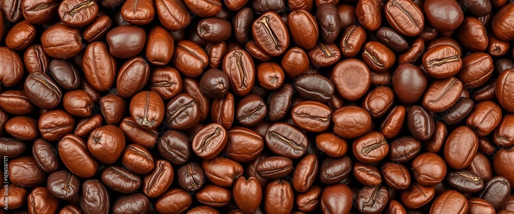Obraz premium Close-up of rich brown cocoa beans, showing texture and detail, nibs, organic