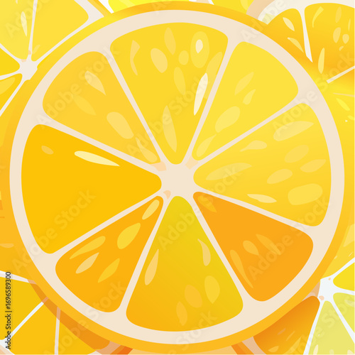 Close Up of Bright Yellow Lemon Slices