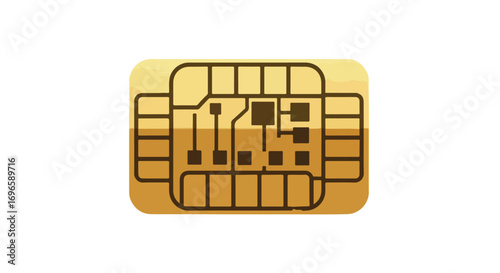 Stylized Illustration of a Universal Integrated Circuit Card Representing Connectivity