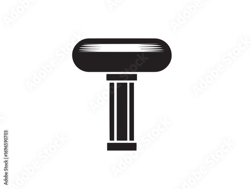 Detailed Tamping Tool Icon in Professional Minimalist Technical Vector Illustration