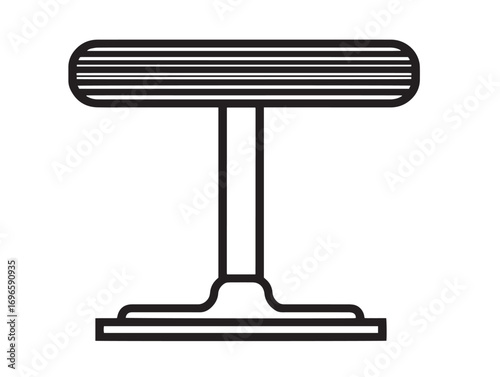 Modern Tamping Tool Icon in Sleek Minimal Vector Line Artwork