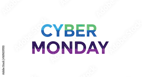 Colorful Cyber Monday Design on a White Background with Modern Digital Pattern Detailing Illustrating Retail Holiday Specials