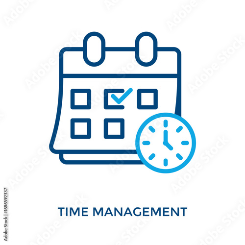 Time Management Icon Glyph Style. Vector Illustration For Graphic Design