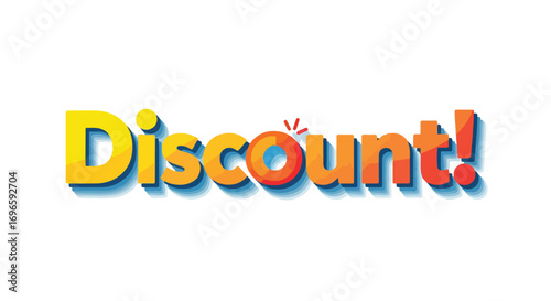 Eye-catching typography design with colorful gradients to highlight the word discount and attract attention effectively