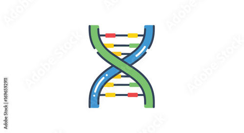 Stylized dna double helix illustration for scientific and medical concepts visual representation