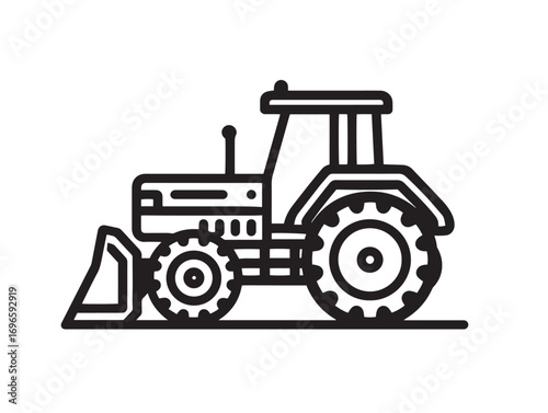 Heavy Duty Tractor Blade Attachment Icon in Clean Agricultural Vector Artwork
