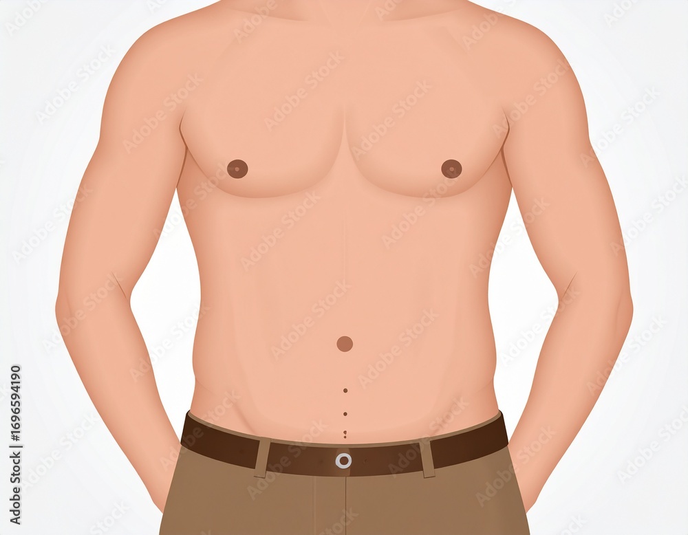 Fototapeta premium male torso diagram medical measurement points illustration