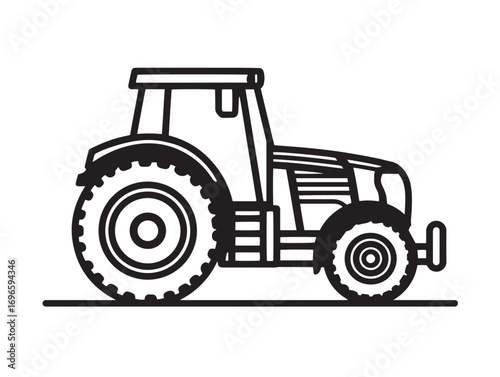 Heavy Equipment Tractor Blade Icon in Modern Minimal Line Vector Artwork