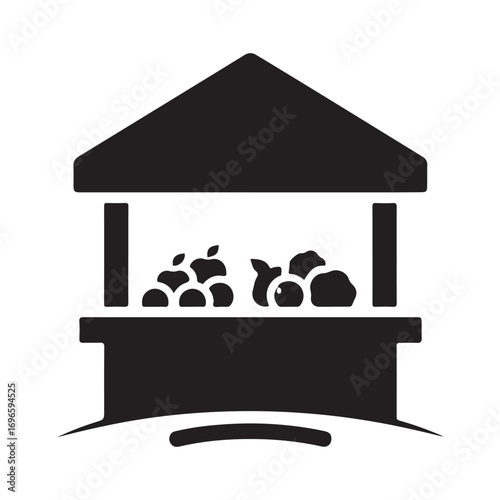 Farmer's Market Stand with Fruit