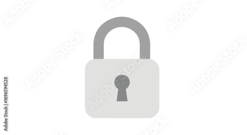 Minimalist representation of a closed padlock, conveying security and privacy concept for digital or physical protection systems access control