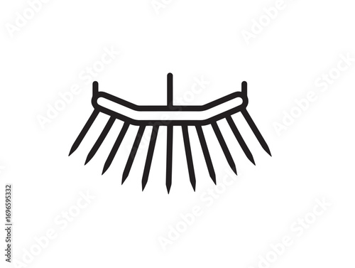 Strong Tractor Cultivator Blades Icon in Simple Farming Minimal Vector Design Style
