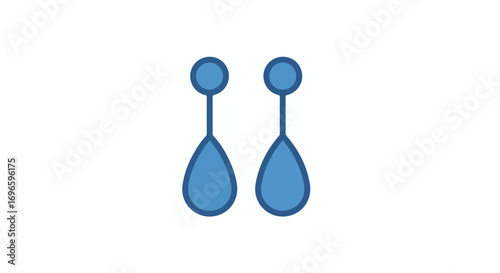 Elegant dangling earrings artwork in blue hues on white backdrop showcase sophistication and style perfect for jewelry designs or fashion related