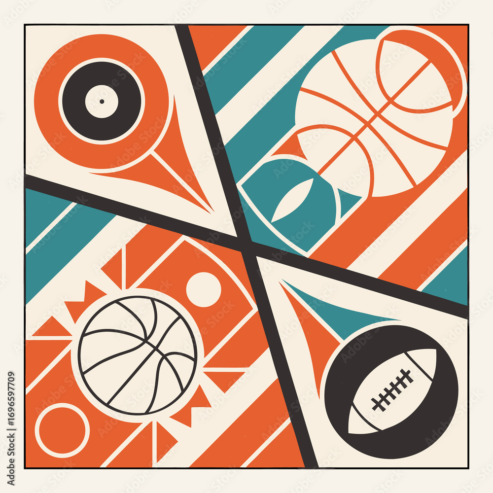 Obraz premium basketball seamless pattern
