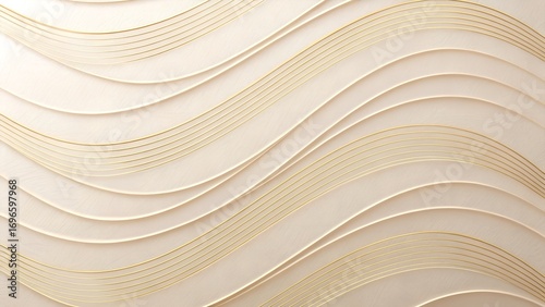 Abstract wavy lines background elegant beige and gold design for modern graphic and digital projects