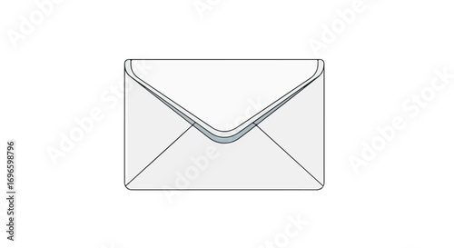 Simple White Envelope Graphic Representing Communication and Correspondence Vector Illustration Depicting Mail Delivery and Postal Service