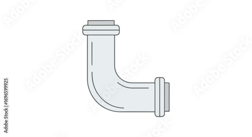 Stylized plumbing elbow component illustration on a clean white backdrop perfect for design and construction material 50 character