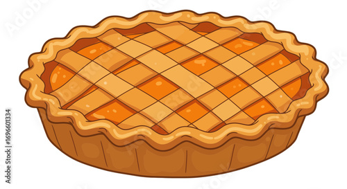 Delicious dessert pie pastry food baked goods sweet treat homemade crust lattice design culinary delight on transparent background
