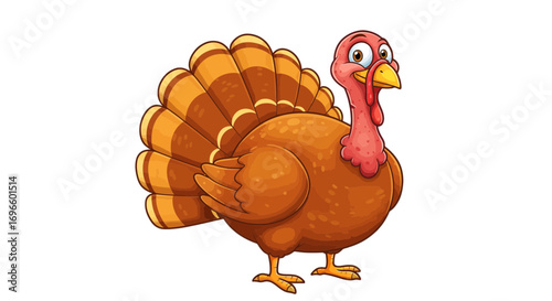 Cartoon thanksgiving turkey illustration holiday celebration festive poultry fowl bird animal art design on transparent background