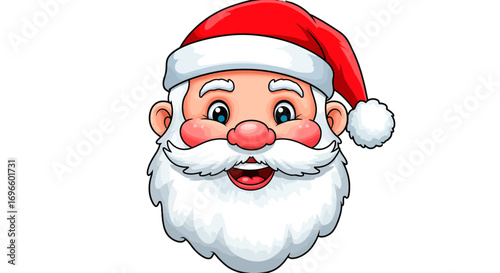 Santa claus face christmas holiday season festive december celebration happy cheerful xmas winter joy on transparent background