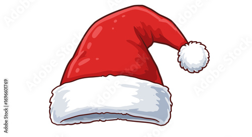 Festive santa claus holiday season celebration xmas winter apparel headwear christmas cap decoration on transparent background