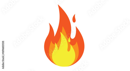 Vibrant stylized flame with warm hues embodying energy and illumination graphic symbol for ignition heat and burning fuel for designs expressing
