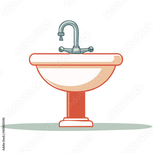 Modern bathroom sink with chrome faucet and pedestal base clean design element