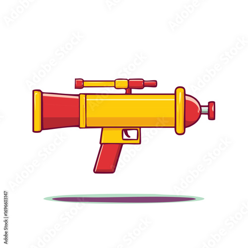 Playful Cartoon Ray Gun Toy Illustration for Kids Games and Science Fiction Fun