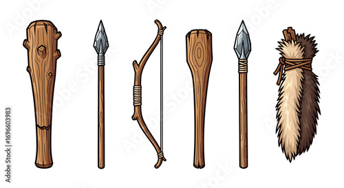 Stone Age Tools: A Collection of Primitive Hunting Weapons