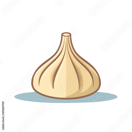 Traditional Georgian Khinkali dumpling cartoon illustration with characteristic pleated top